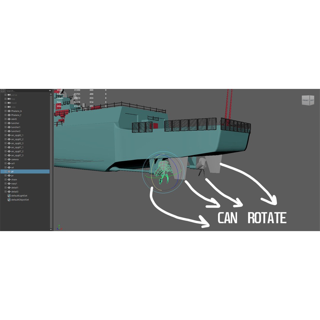 Arleigh Burke Destroyer 3D Model – Low Poly Game Asset, FBX - View 33