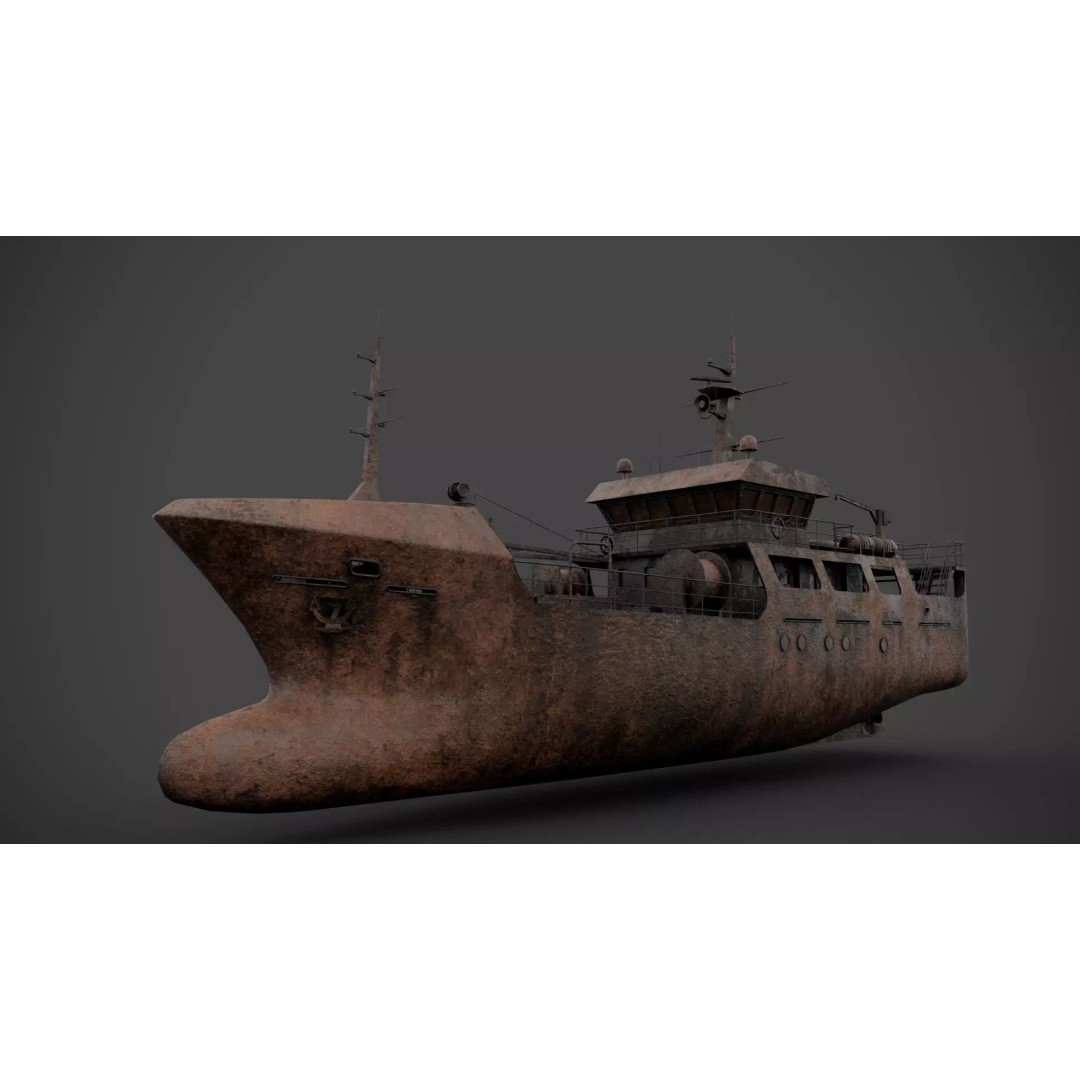 Multifunctional Tugboat 3D Model – Low Poly PBR Asset for Archviz - View 9