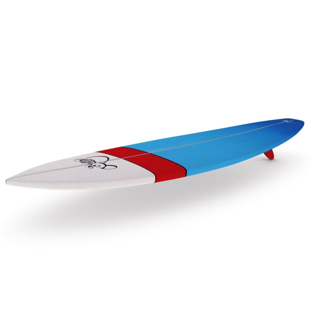 Surfboard 3D Model – High Poly Game Asset, FBX, OBJ, PBR - View 4