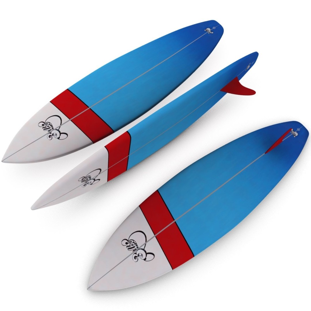 Surfboard 3D Model – High Poly Game Asset, FBX, OBJ, PBR - View 8