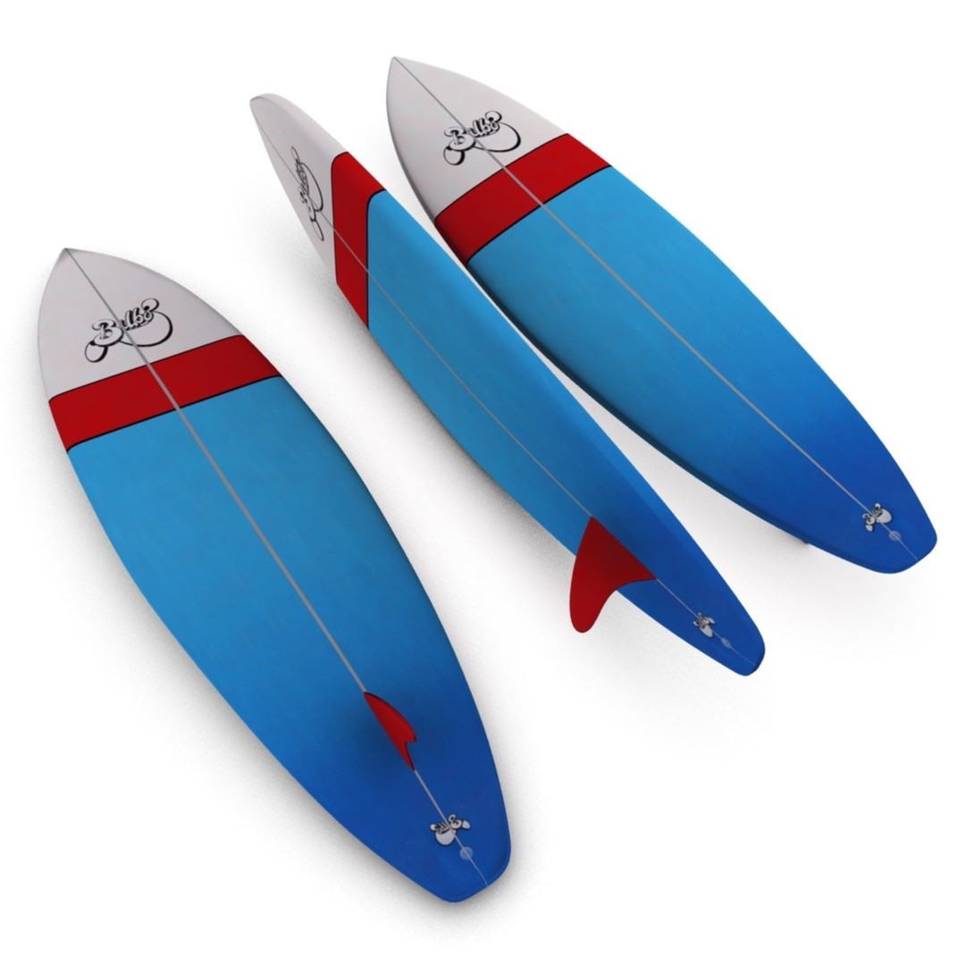 Surfboard 3D Model – High Poly Game Asset, FBX, OBJ, PBR - View 9