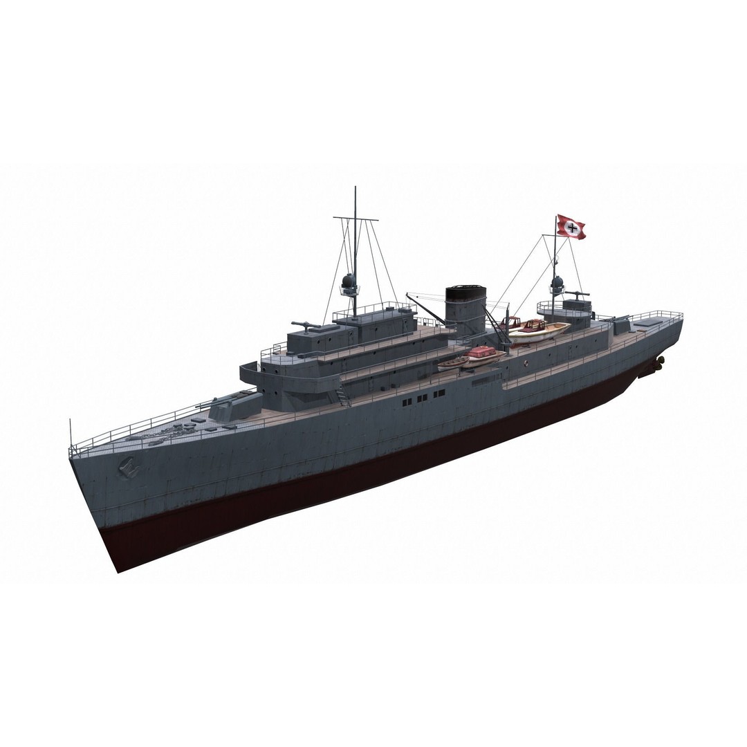 Industrial Watercraft 3D Model – PBR Textures, Game-Ready, FBX, OBJ - View 11