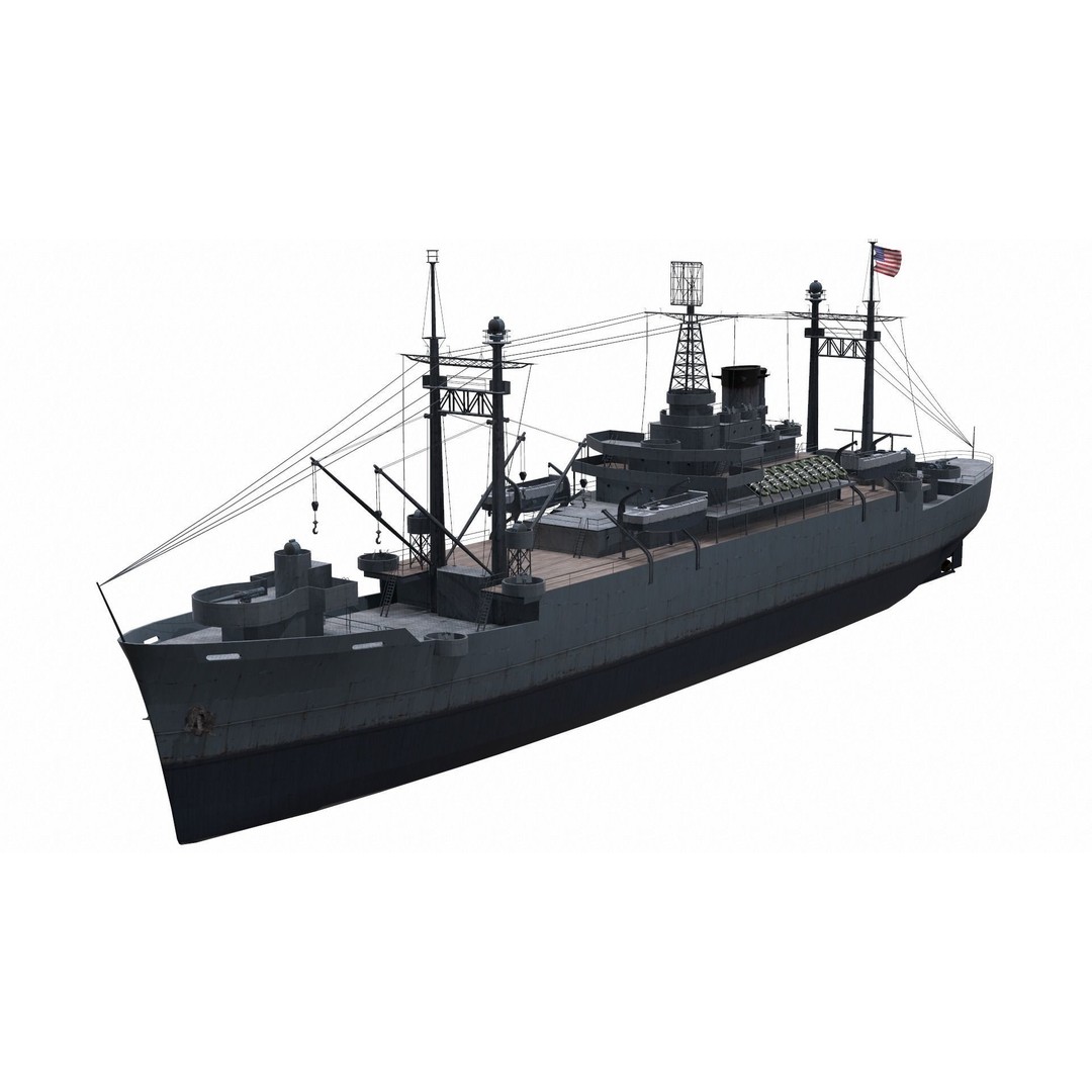 Industrial Watercraft 3D Model – PBR Textures, Game-Ready, FBX, OBJ - View 3