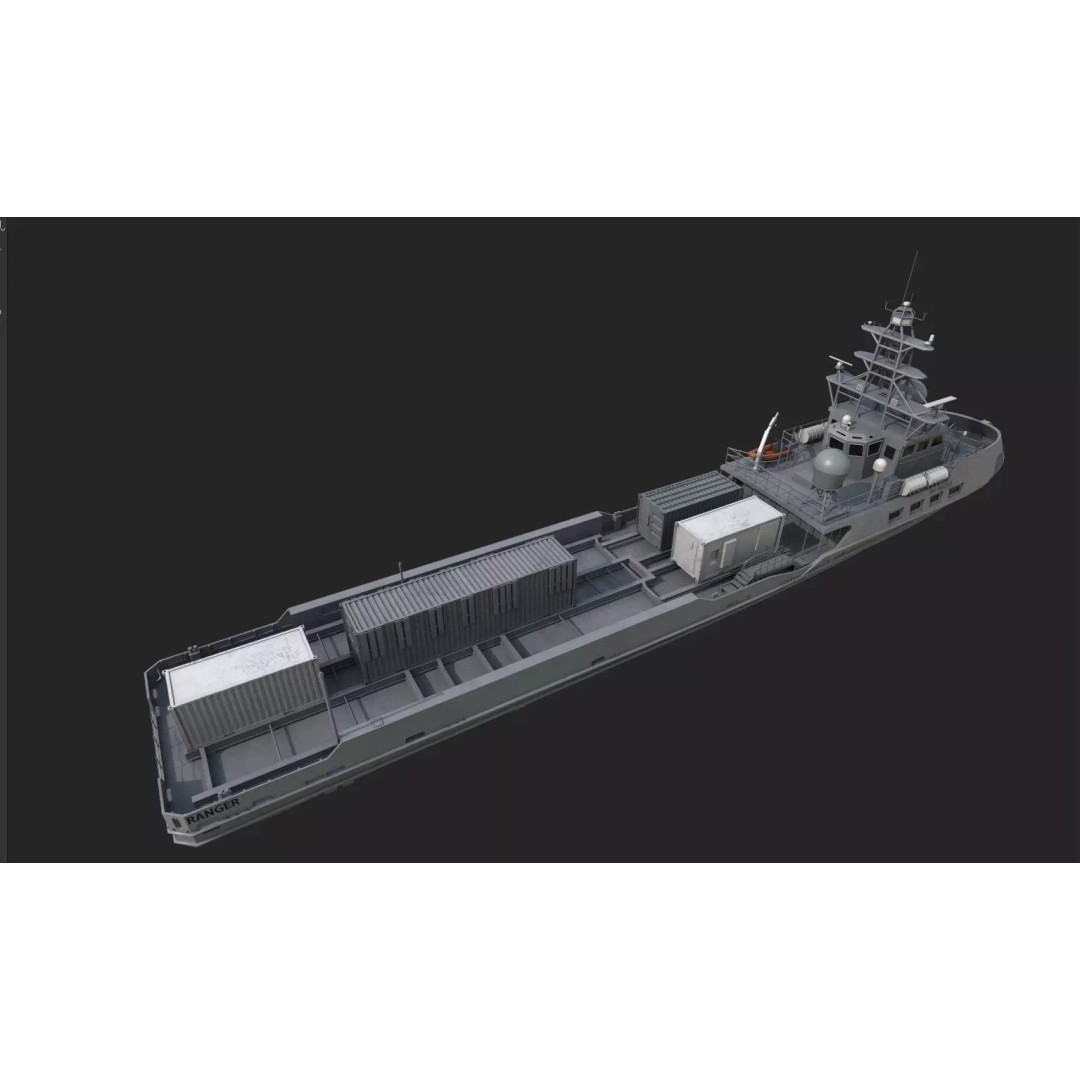 Ranger USV 3D Model – Military Watercraft, PBR Textures, FBX - View 10