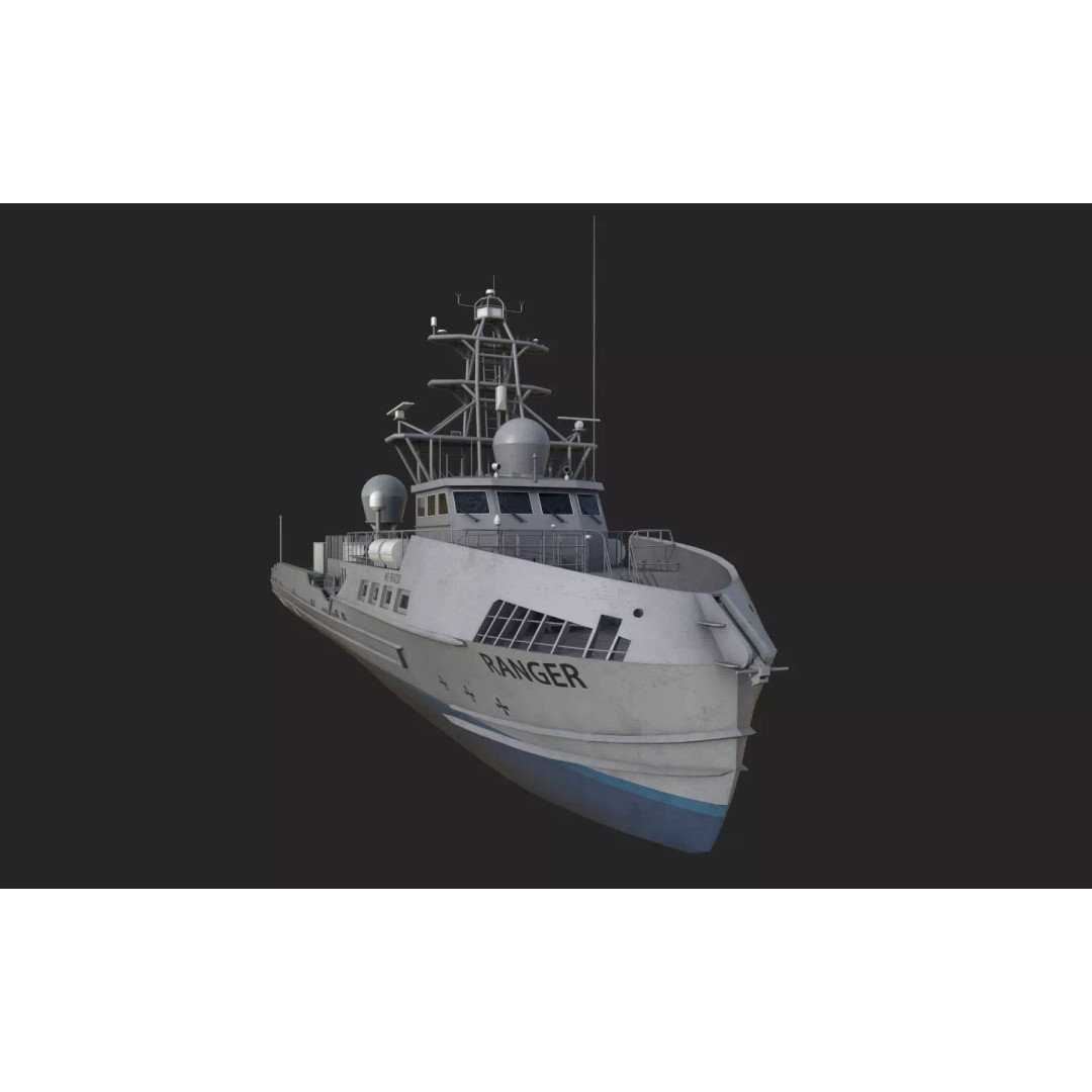 Ranger USV 3D Model – Military Watercraft, PBR Textures, FBX - View 12