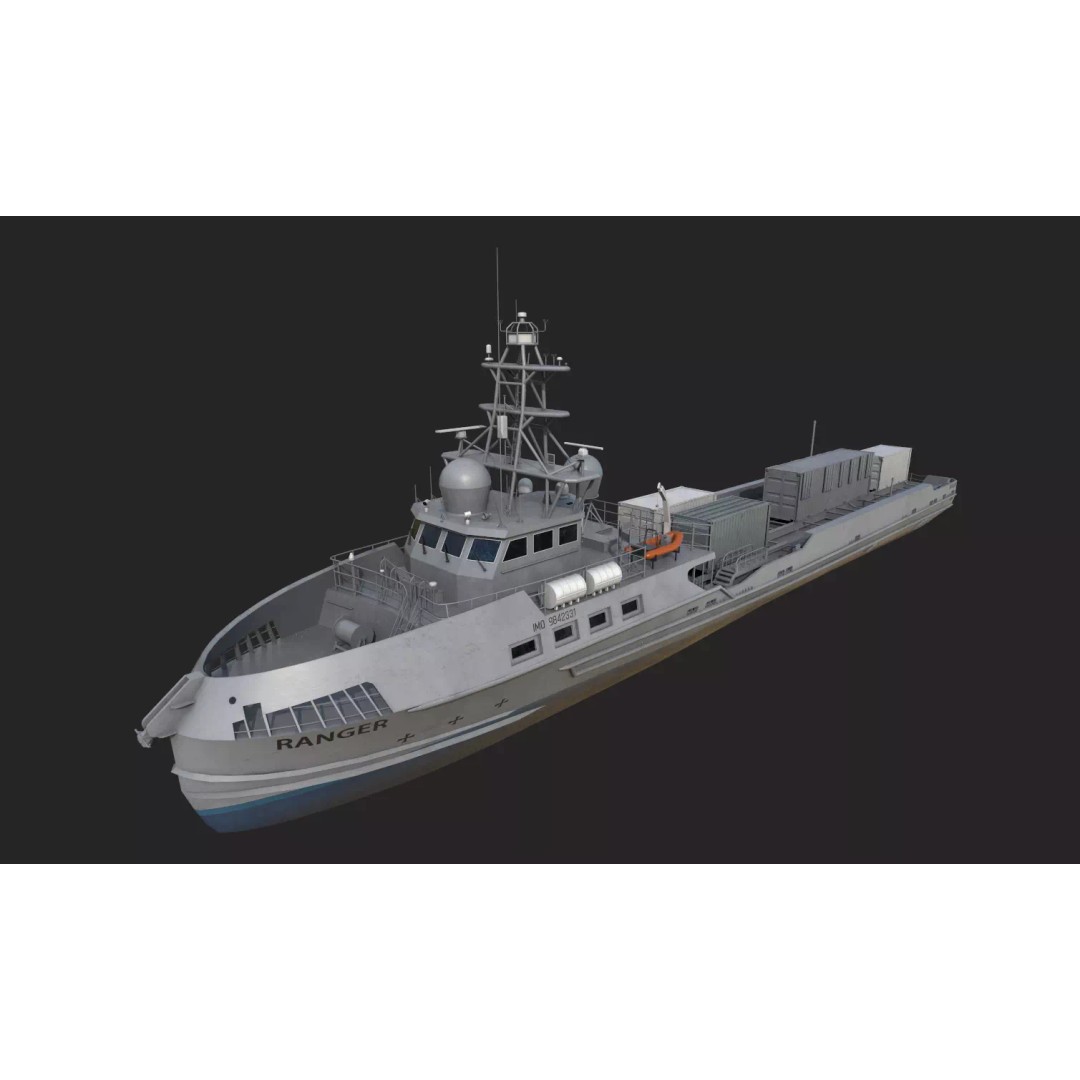 Ranger USV 3D Model – Military Watercraft, PBR Textures, FBX - View 17