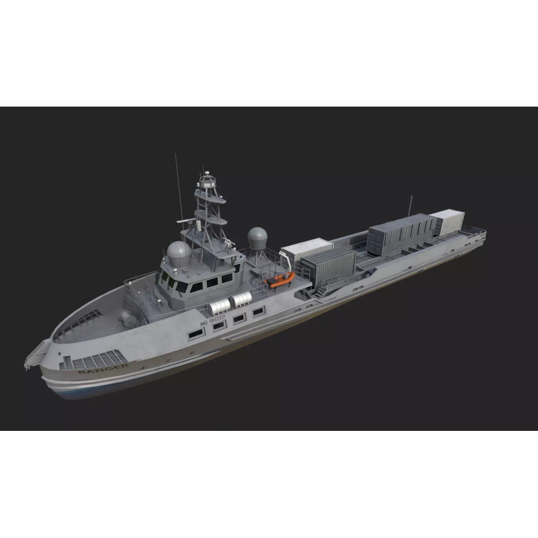 Ranger USV 3D Model – Military Watercraft, PBR Textures, FBX - View 18