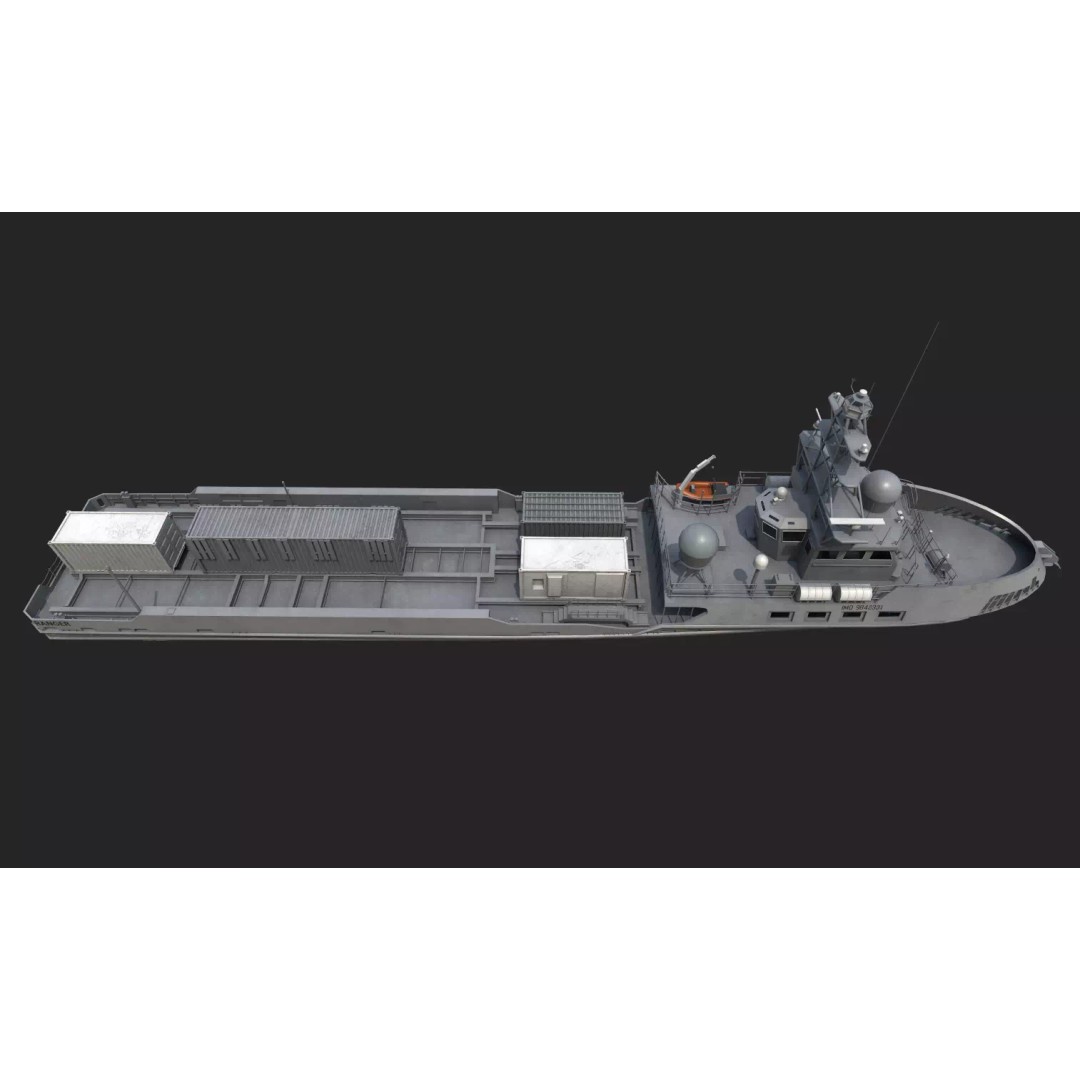 Ranger USV 3D Model – Military Watercraft, PBR Textures, FBX - View 2