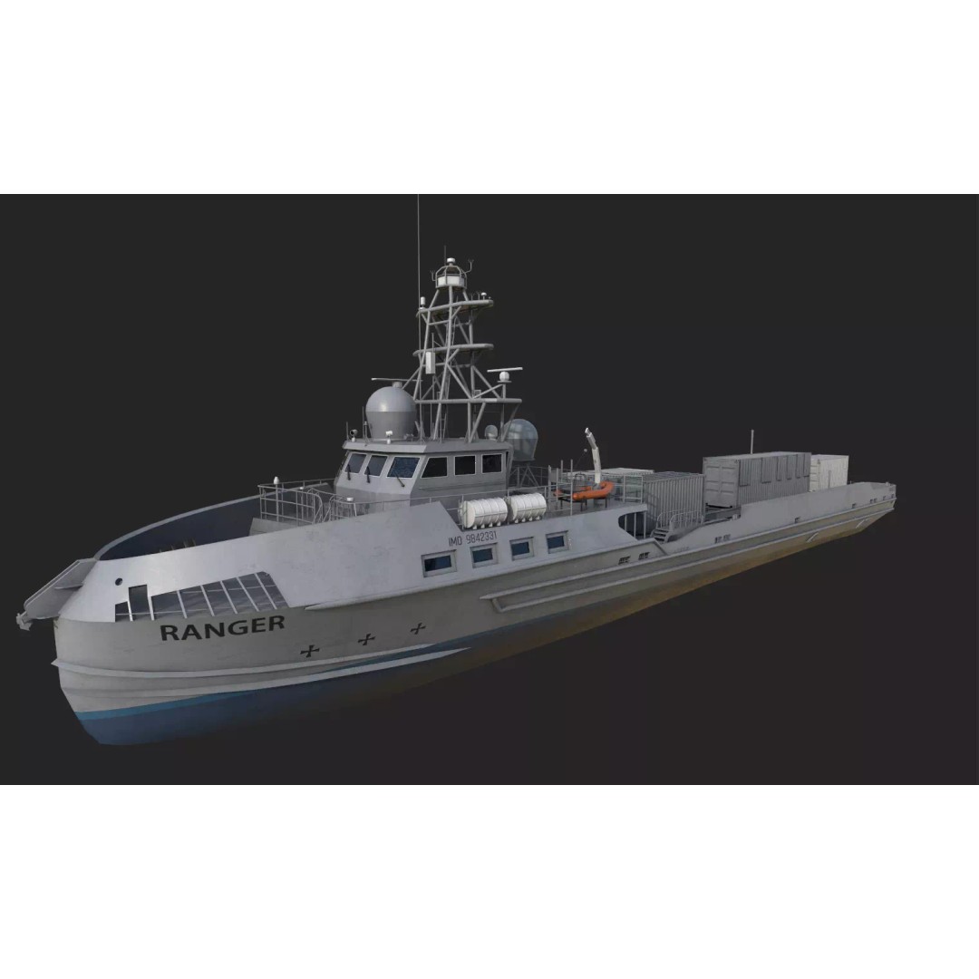 Ranger USV 3D Model – Military Watercraft, PBR Textures, FBX - View 21