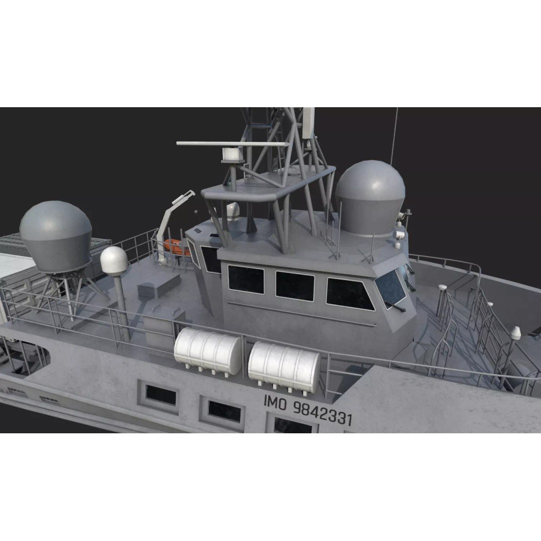 Ranger USV 3D Model – Military Watercraft, PBR Textures, FBX - View 22
