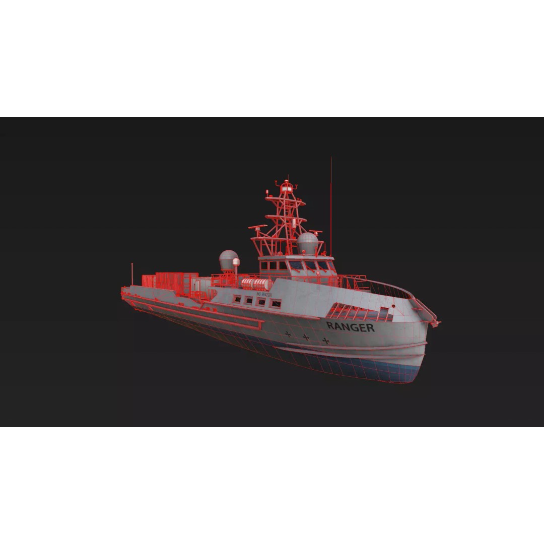 Ranger USV 3D Model – Military Watercraft, PBR Textures, FBX - View 23