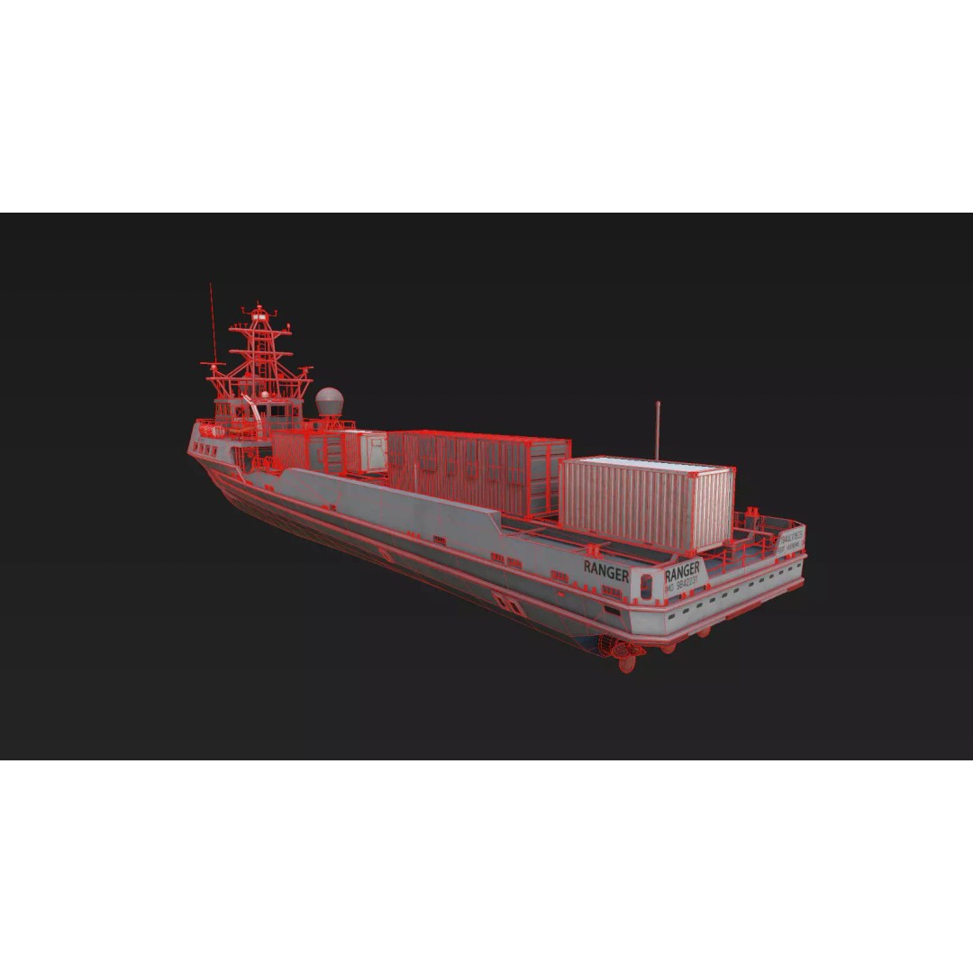 Ranger USV 3D Model – Military Watercraft, PBR Textures, FBX - View 24