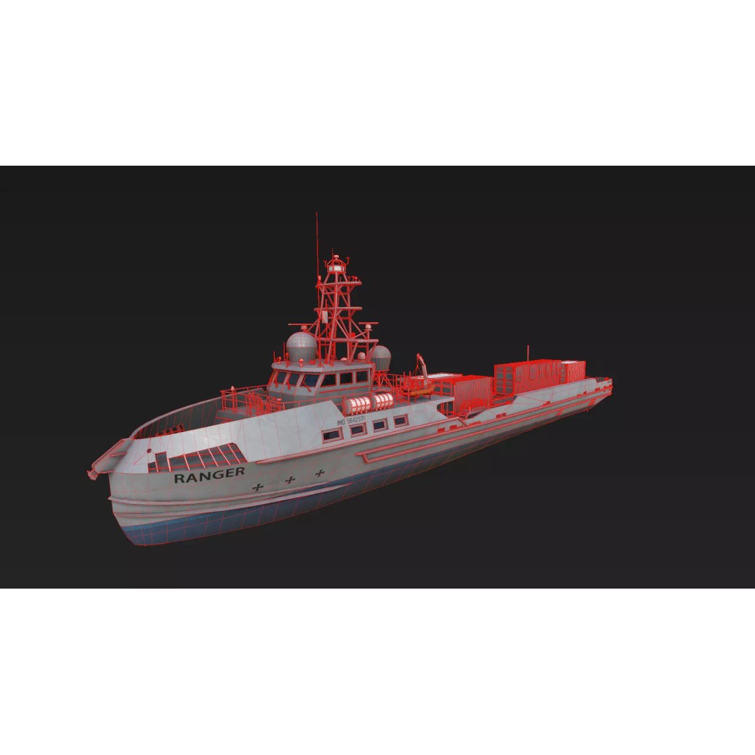 Ranger USV 3D Model – Military Watercraft, PBR Textures, FBX - View 26