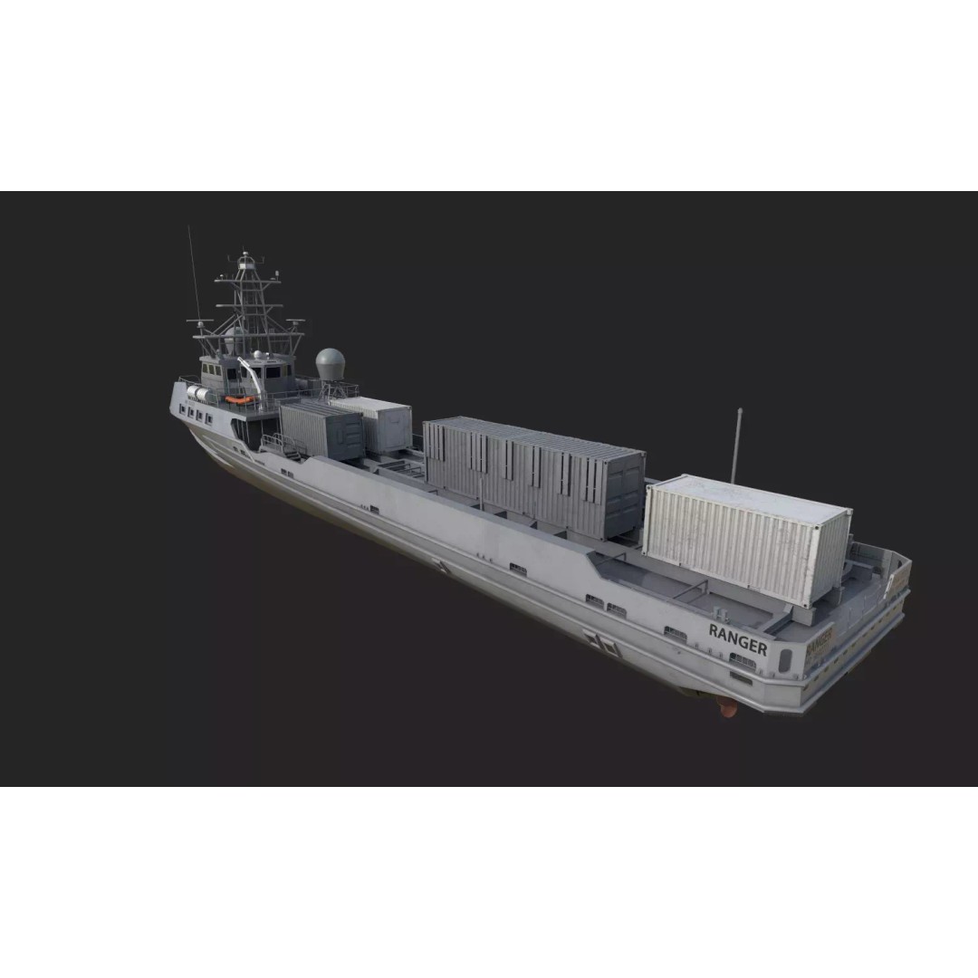 Ranger USV 3D Model – Military Watercraft, PBR Textures, FBX - View 3