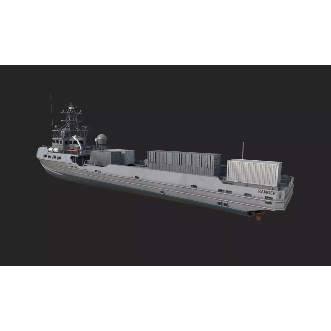 Ranger USV 3D Model – Military Watercraft, PBR Textures, FBX - View 4