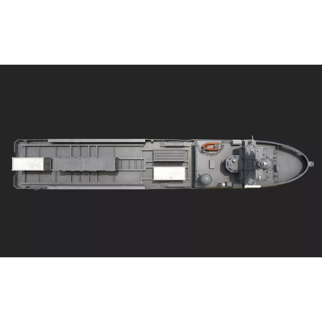 Ranger USV 3D Model – Military Watercraft, PBR Textures, FBX - View 9