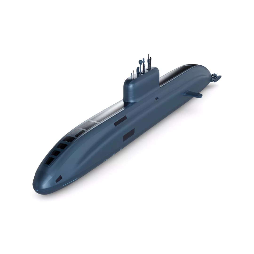 Submarine 3D Model – Futuristic Military Watercraft, FBX