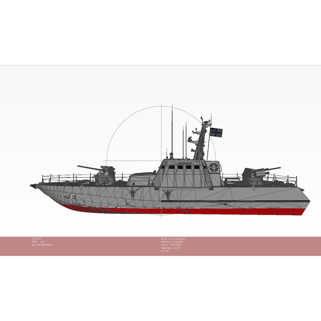 Gurza M U174 AKKERMAN 3D Model – Small Armored Artillery Boat, FBX - View 16