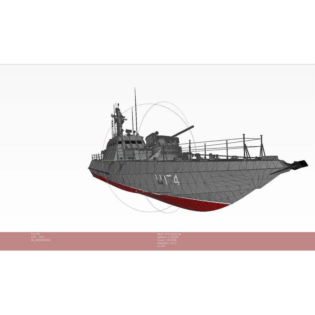 Gurza M U174 AKKERMAN 3D Model – Small Armored Artillery Boat, FBX - View 17