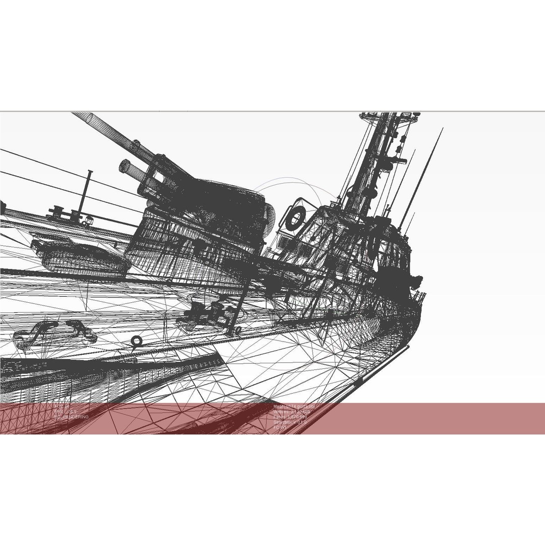 Gurza M U174 AKKERMAN 3D Model – Small Armored Artillery Boat, FBX - View 19