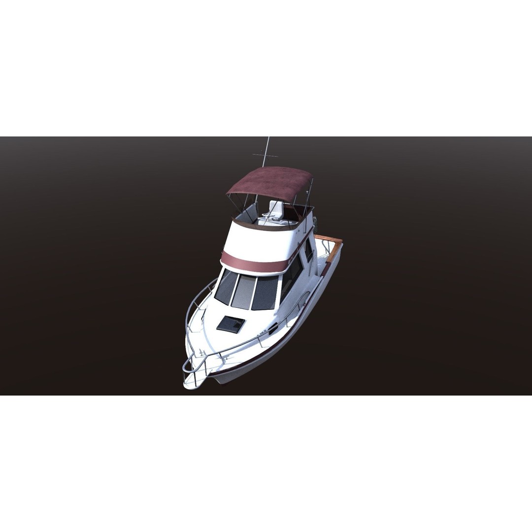 Californian Sportfish Boat 3D Model – Realistic Nautical Asset, Lightwave - View 10