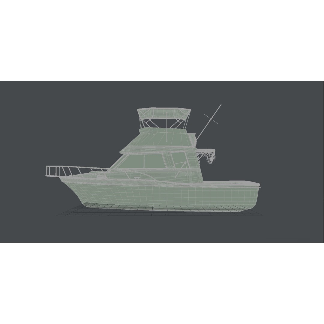 Californian Sportfish Boat 3D Model – Realistic Nautical Asset, Lightwave - View 11