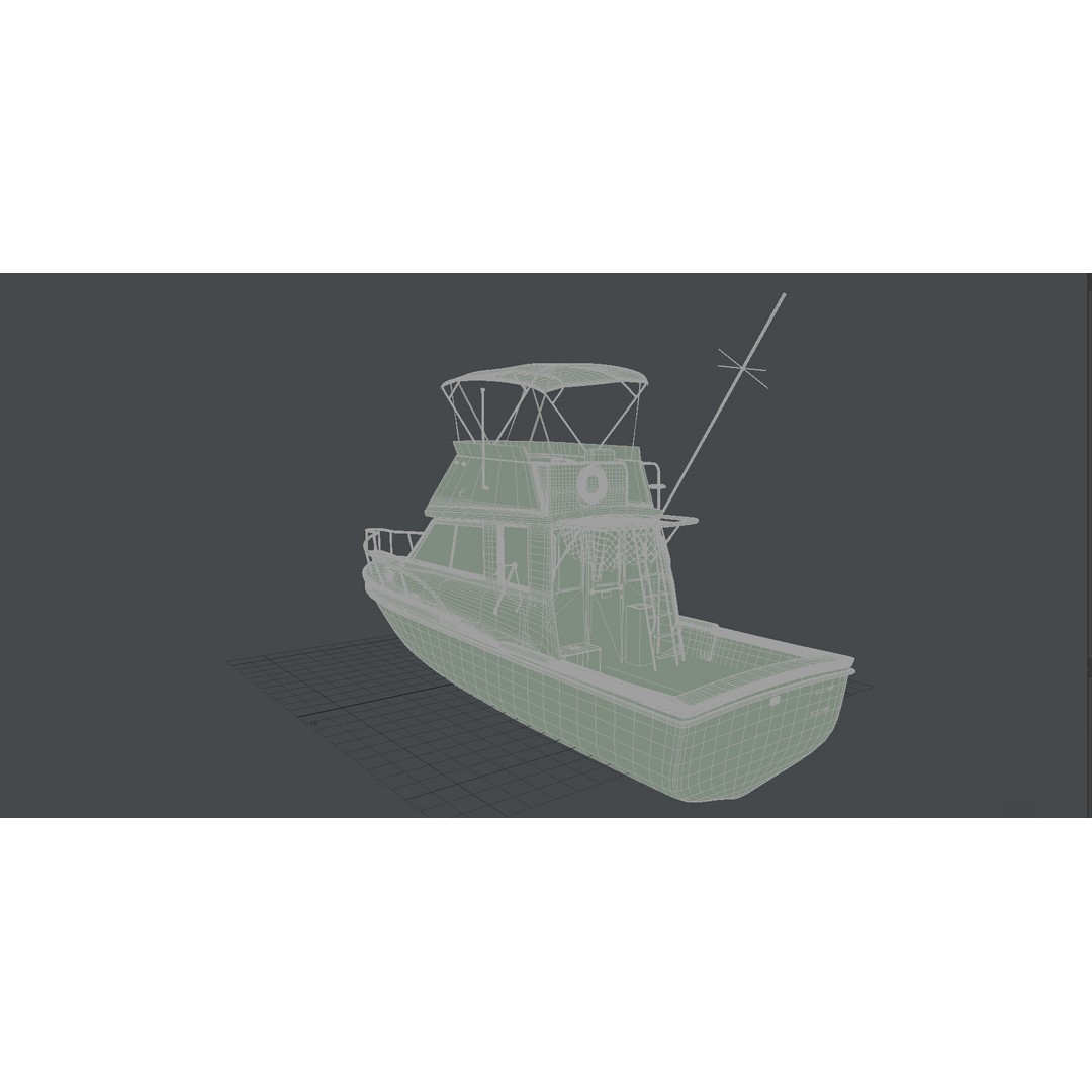 Californian Sportfish Boat 3D Model – Realistic Nautical Asset, Lightwave - View 12