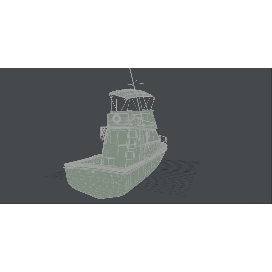 Californian Sportfish Boat 3D Model – Realistic Nautical Asset, Lightwave - View 13