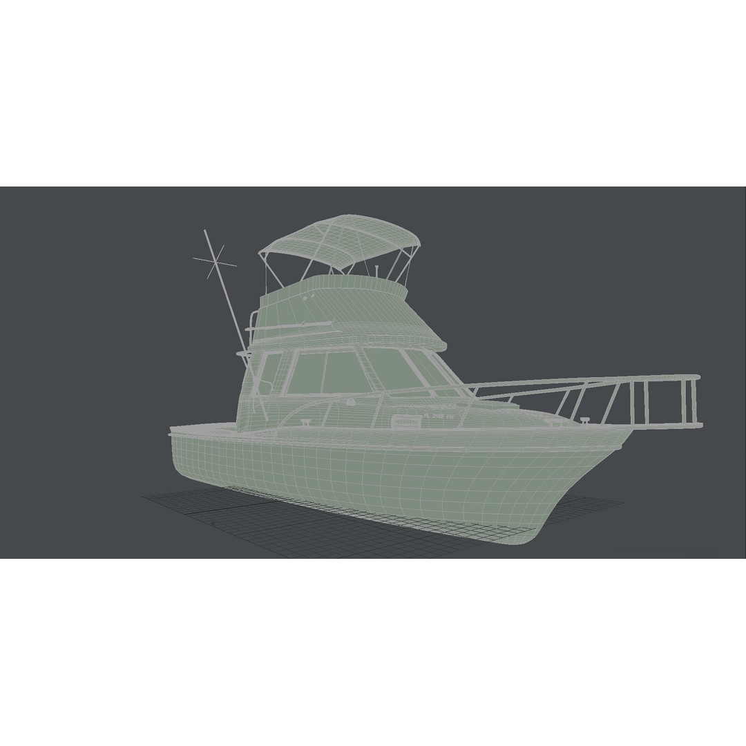 Californian Sportfish Boat 3D Model – Realistic Nautical Asset, Lightwave - View 15