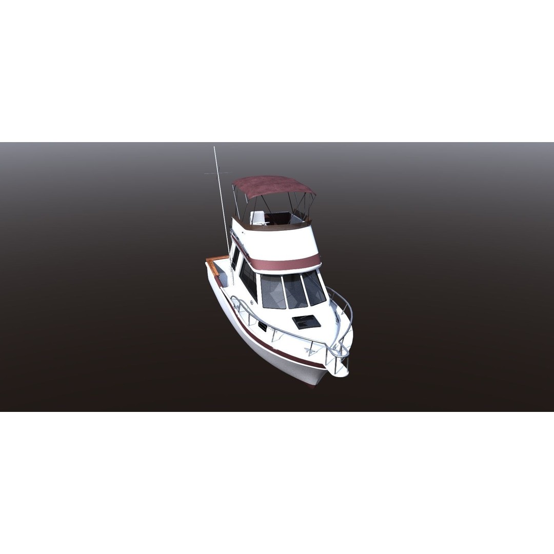 Californian Sportfish Boat 3D Model – Realistic Nautical Asset, Lightwave - View 3