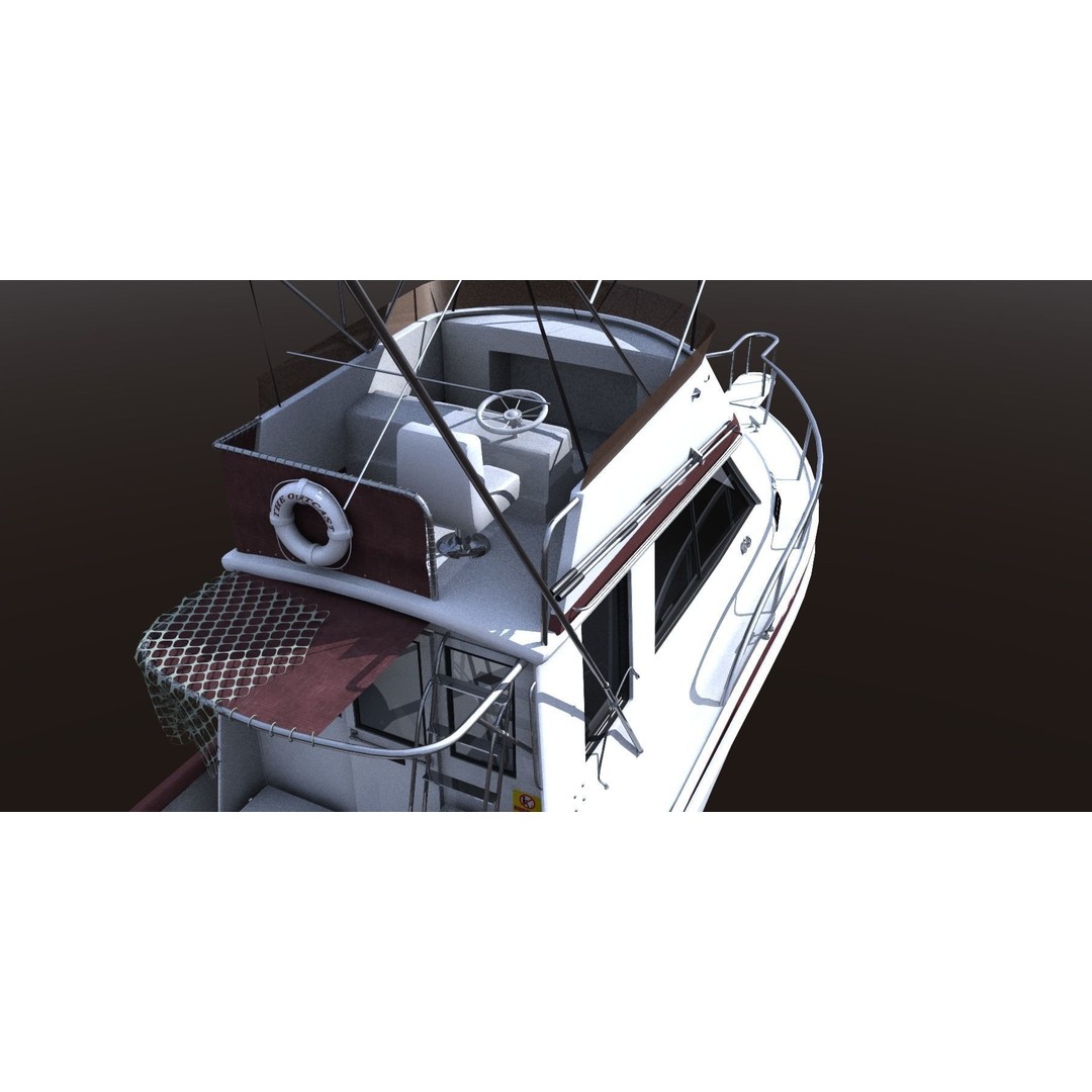 Californian Sportfish Boat 3D Model – Realistic Nautical Asset, Lightwave - View 8