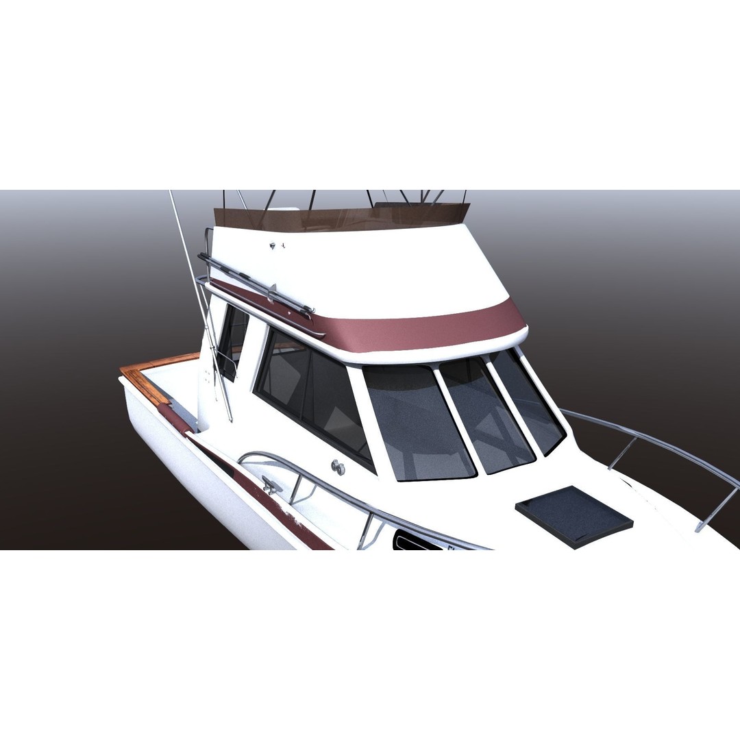 Californian Sportfish Boat 3D Model – Realistic Nautical Asset, Lightwave - View 9