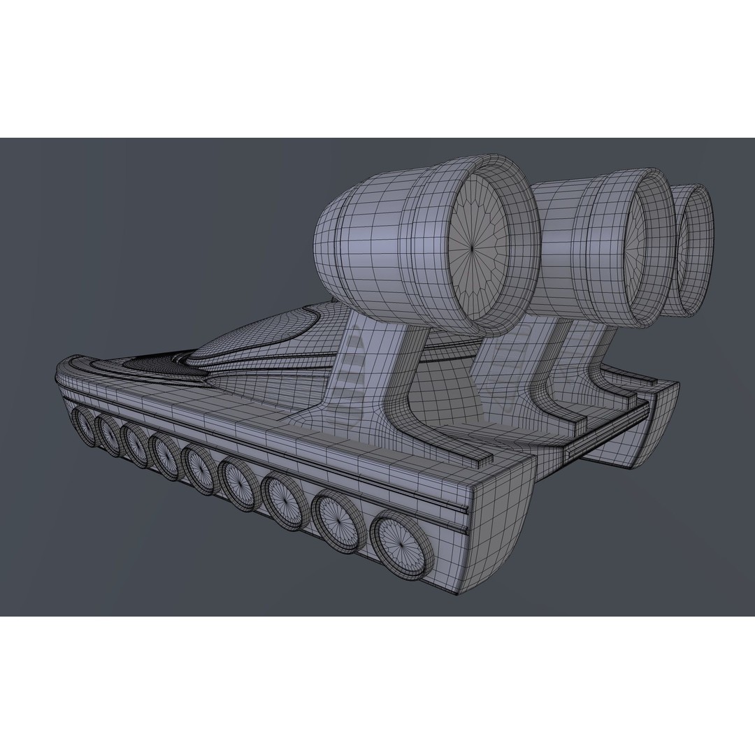 Airboat 3D Model – Futuristic Recreational Watercraft, FBX - View 5