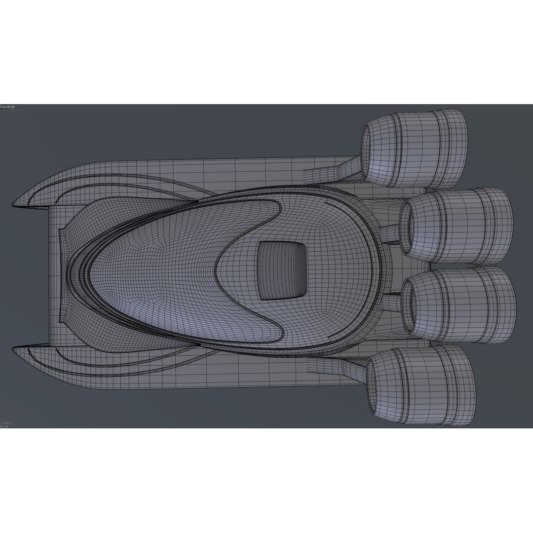 Airboat 3D Model – Futuristic Recreational Watercraft, FBX - View 6