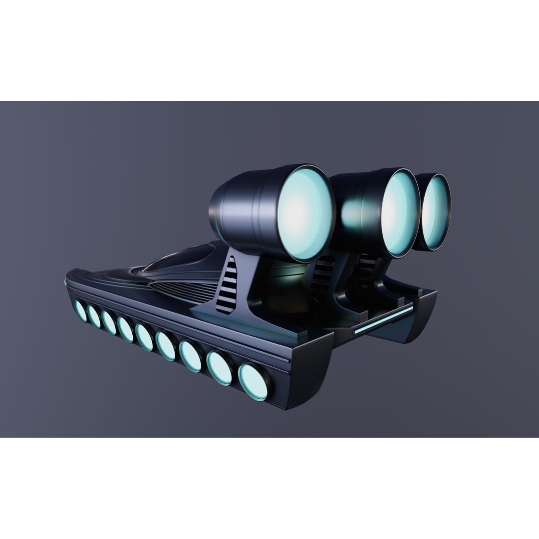 Airboat 3D Model – Futuristic Recreational Watercraft, FBX - View 9