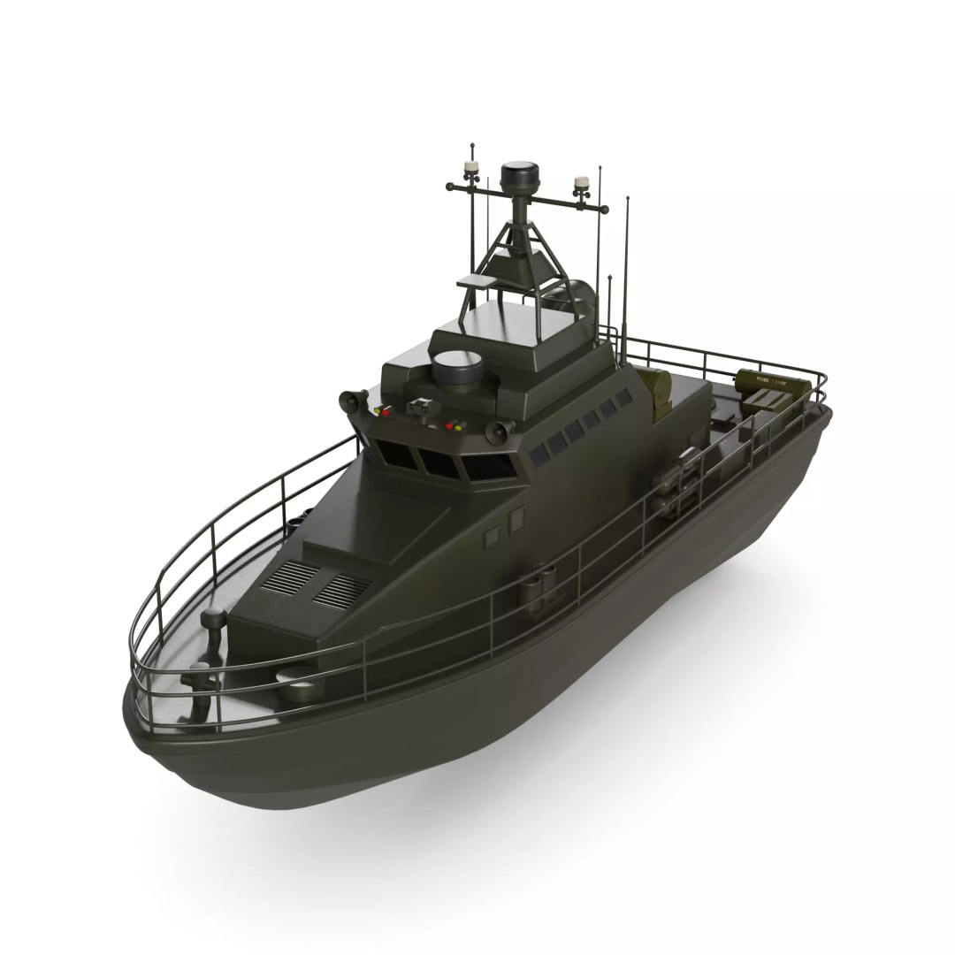 Patrol Boat 3D Model – Realistic Military Watercraft, FBX