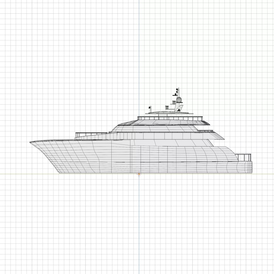 Luxury Motor Yacht 3D Model – Low Poly Game Ready Asset, FBX, OBJ - View 10