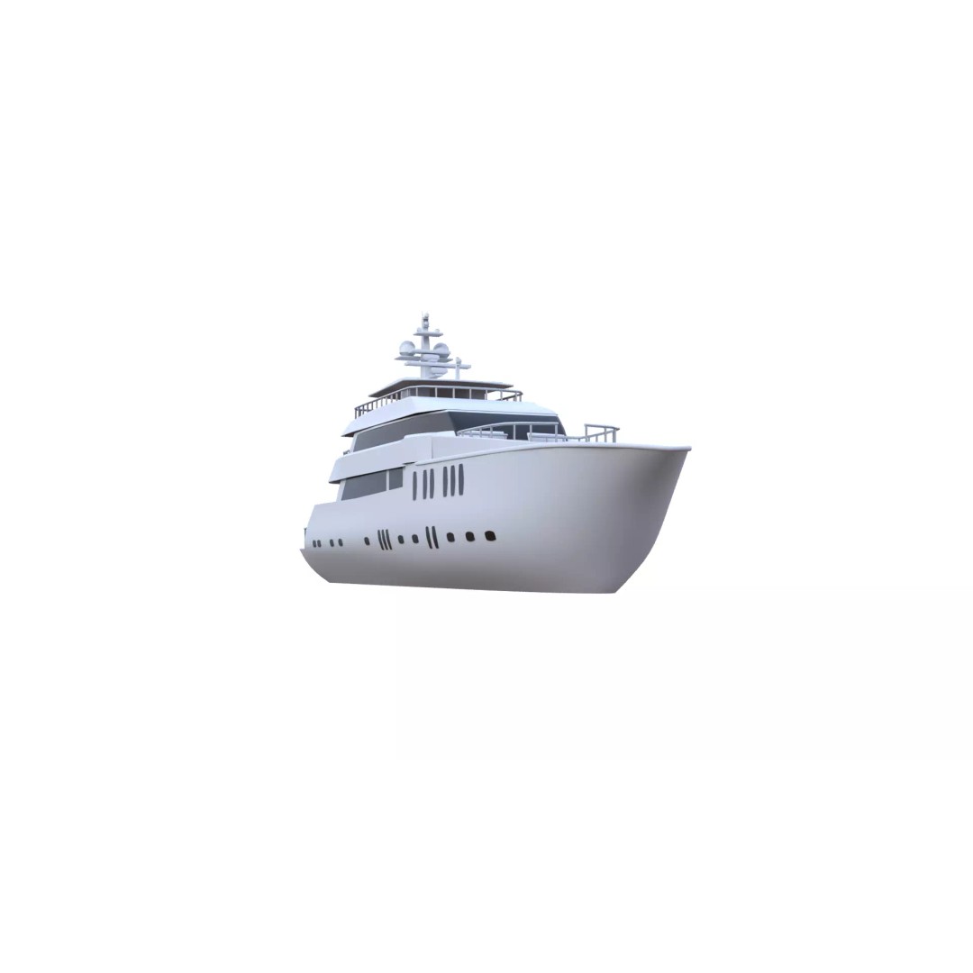 Luxury Motor Yacht 3D Model – Low Poly Game Ready Asset, FBX, OBJ - View 19