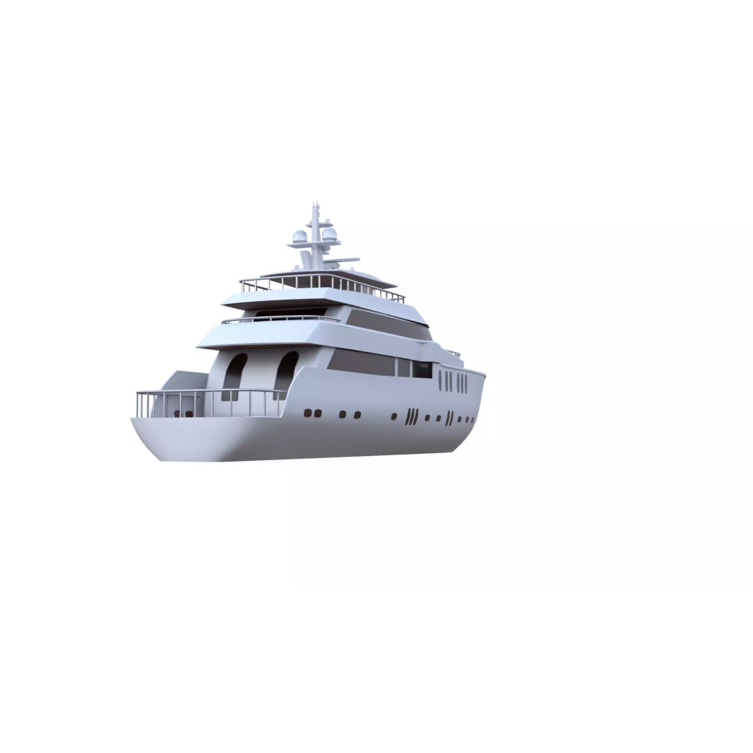 Luxury Motor Yacht 3D Model – Low Poly Game Ready Asset, FBX, OBJ - View 26