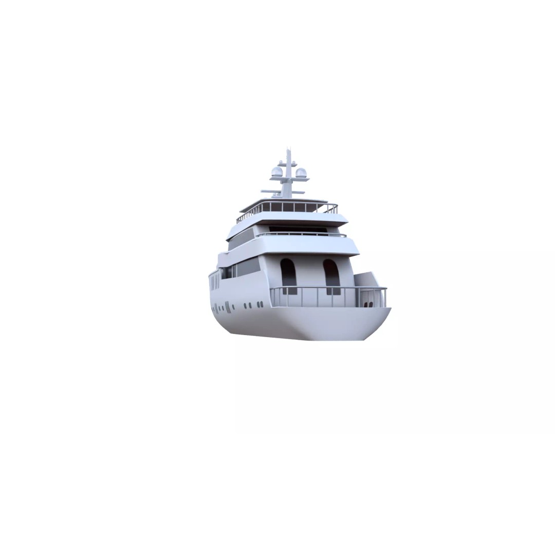 Luxury Motor Yacht 3D Model – Low Poly Game Ready Asset, FBX, OBJ - View 28