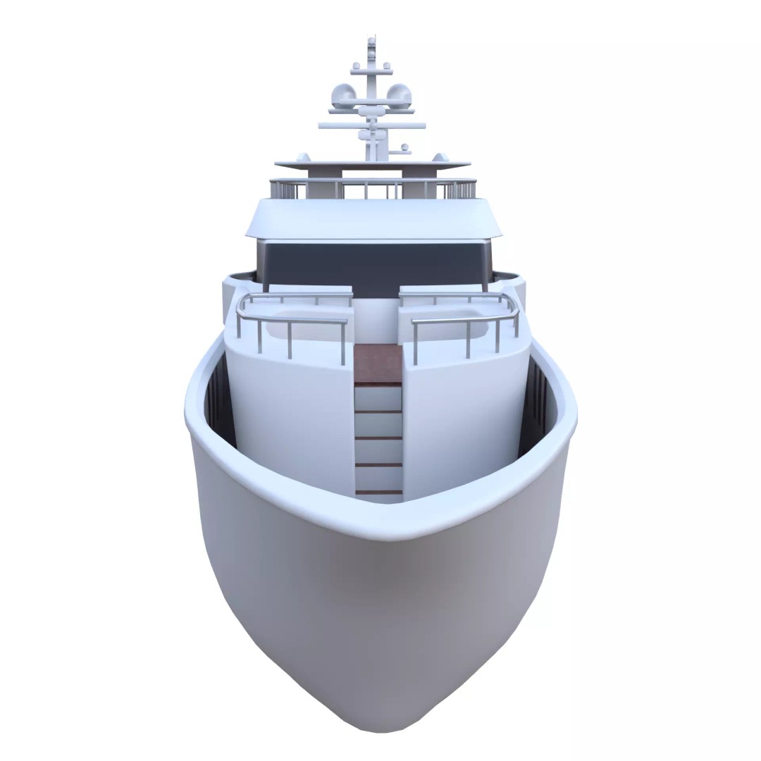 Luxury Motor Yacht 3D Model – Low Poly Game Ready Asset, FBX, OBJ - View 8