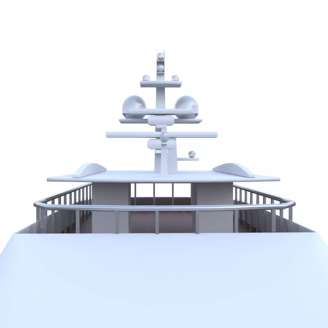 Luxury Motor Yacht 3D Model – Low Poly Game Ready Asset, FBX, OBJ - View 9
