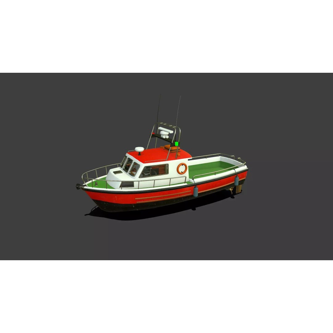 Fishing Boat 3D Model – Low Poly PBR Vessel for Games and VR - View 2
