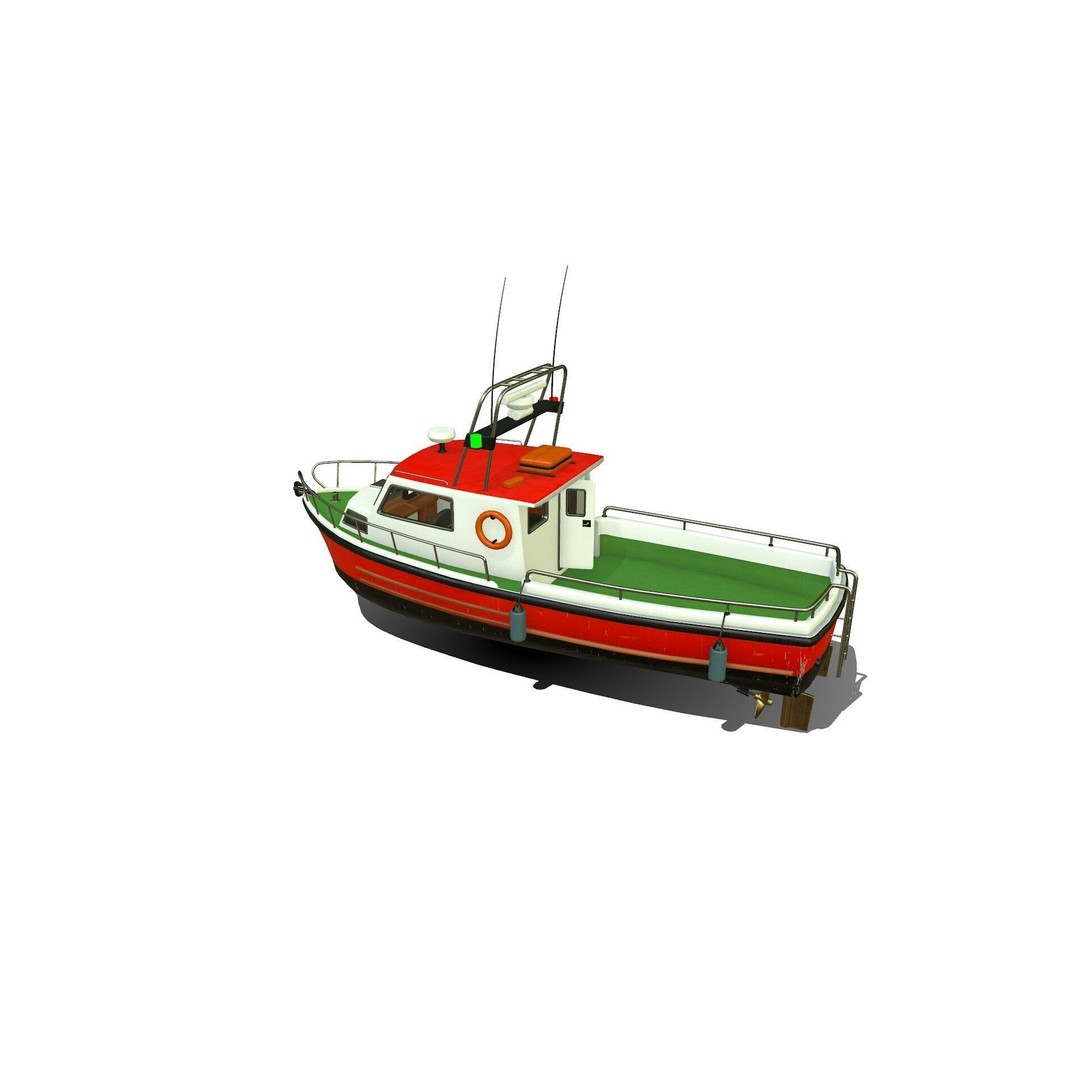 Fishing Boat 3D Model – Low Poly PBR Vessel for Games and VR - View 6