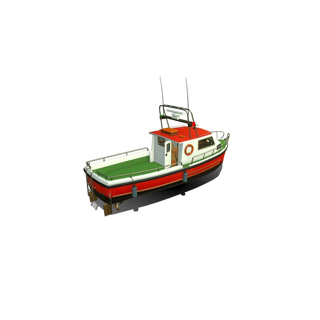 Fishing Boat 3D Model – Low Poly PBR Vessel for Games and VR - View 8