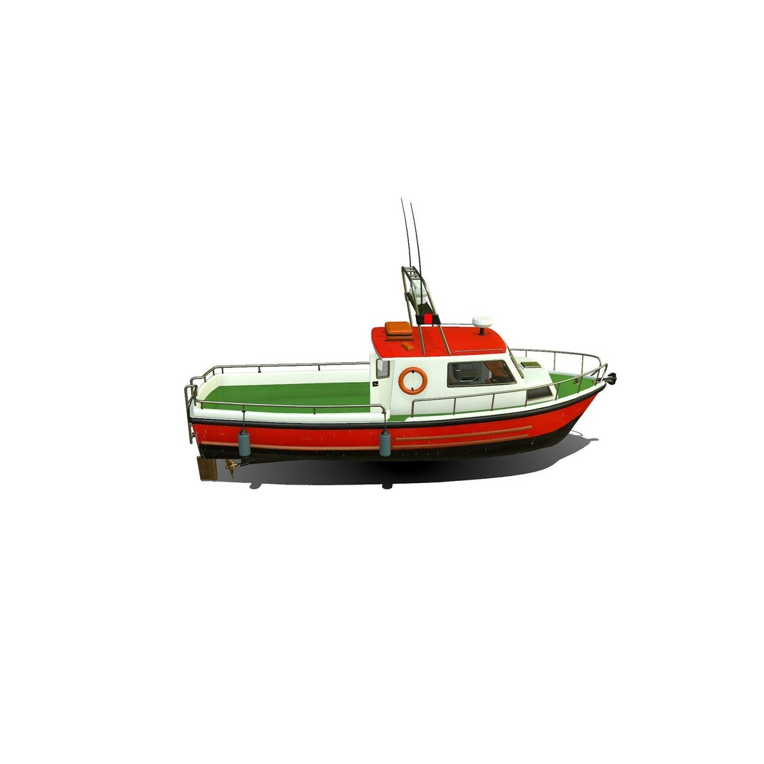 Fishing Boat 3D Model – Low Poly PBR Vessel for Games and VR - View 9