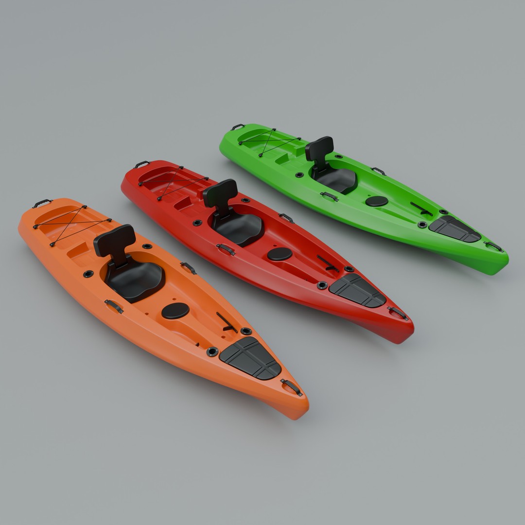 Plastic Kayak 3D Model – Subdivision Ready, PBR Textures, FBX, OBJ - View 10