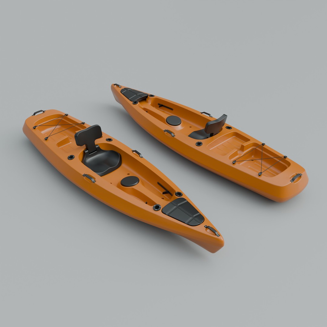 Plastic Kayak 3D Model – Subdivision Ready, PBR Textures, FBX, OBJ - View 6