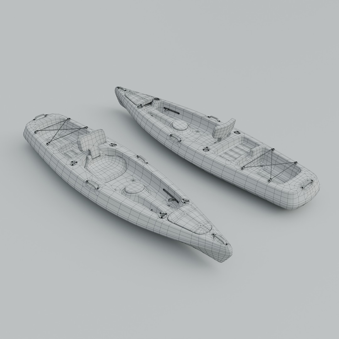 Plastic Kayak 3D Model – Subdivision Ready, PBR Textures, FBX, OBJ - View 7