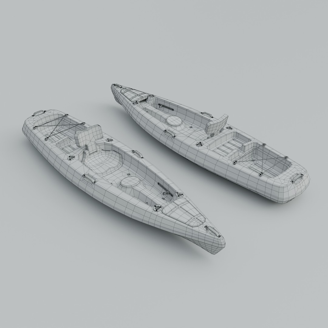 Plastic Kayak 3D Model – Subdivision Ready, PBR Textures, FBX, OBJ - View 8